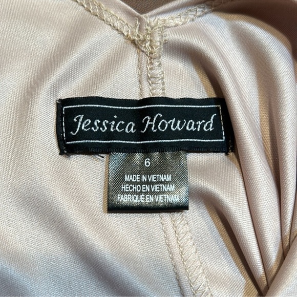 JESSICA HOWARD Stunning Sequin Mesh Dolman Sleeve Blouson Sheath Dress Size 6 - Picture 9 of 11